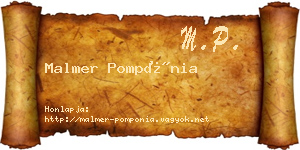 Malmer Pompónia névjegykártya